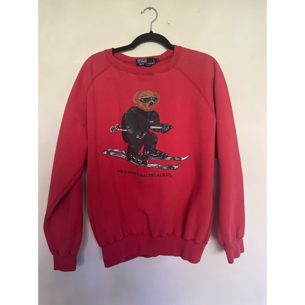 Vintage 90's Polo Ralph Lauren Rl 2000 Bear Sweatshirt Snow Beach Rrl Palace